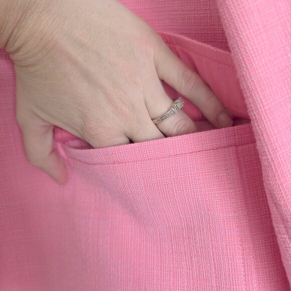 ME+EM Pink Tailored Blazer Luxury British Designer Jacket Cotton Blend Timeless - Picture 13 of 15